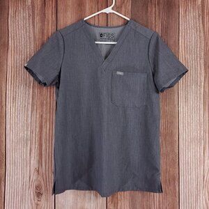 Figs Womens Size Small Gray Catarina One Pocket Scrub Top FW1000 PO 1535